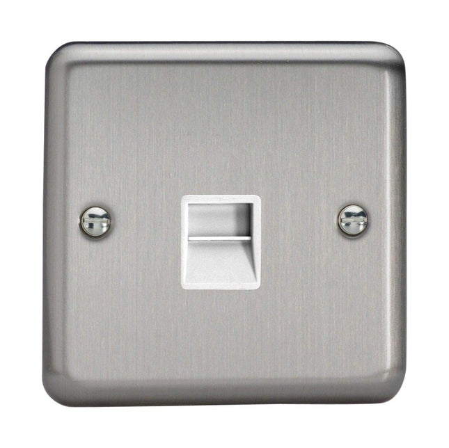 Varilight 1-Gang Telephone Master Socket Matt Chrome XSTMW