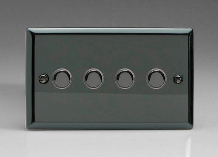 Varilight 4-Gang 6A 1-Way Push-to-Make Momentary Switch (Twin Plate) Iridium XIM4