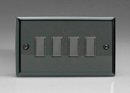 Varilight 4-Gang Tactile Touch Control Dimming Light Switch Slave for use with Eclique2 Master on 2-Way Circuits (Twin Plate) Iridium JIES004