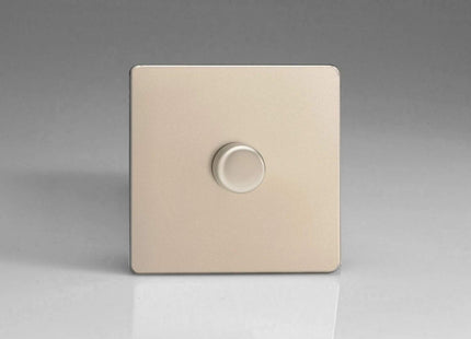 Varilight V-Pro Screwless Satin Chrome 1-Gang LED Trailing Edge Dimmer Switch 1 or 2 Way