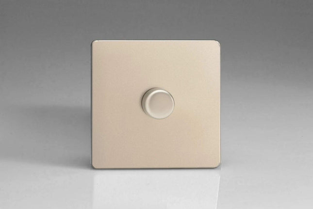 Varilight V-Pro Screwless Satin Chrome 1-Gang LED Trailing Edge Dimmer Switch 1 or 2 Way