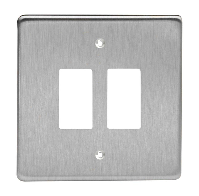 Varilight 2-Gang Grid Plate (Single Plate)