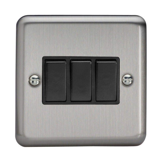 Varilight XS3B Rocker Switches 3 Gang Black