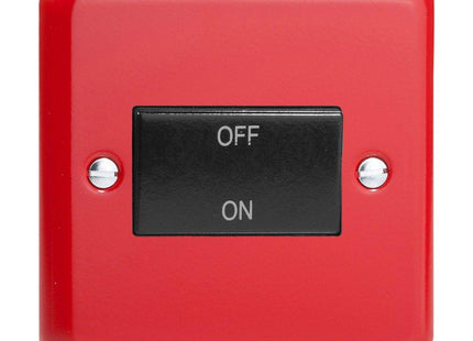 Varilight Pillar Box Red Fan Isolator Switch with Black Insert
