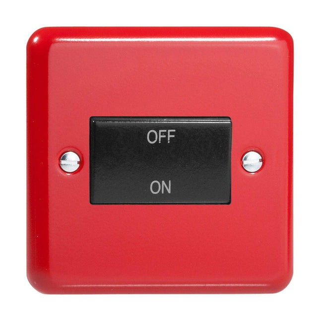 Varilight Pillar Box Red Fan Isolator Switch with Black Insert