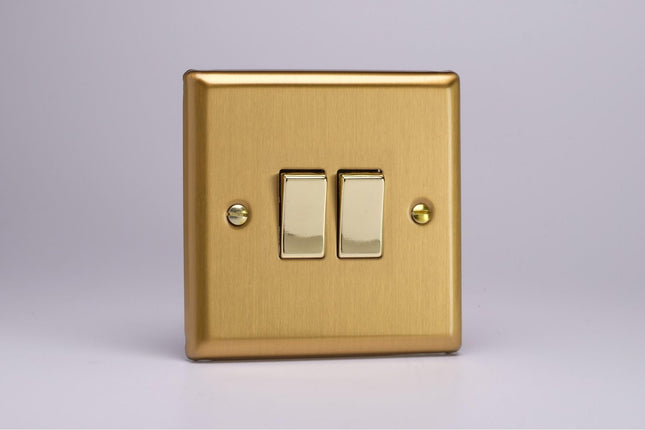 Varilight 2-Gang 10A 1- Or 2-Way Rocker Switch With Metal Rockers