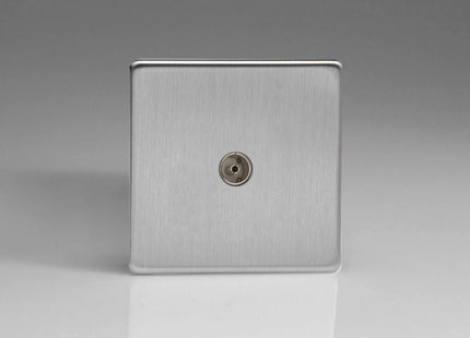 Varilight XDS8S 1-Gang Tv Coaxial Socket Brushed Steel