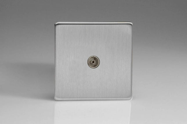 Varilight XDS8S 1-Gang Tv Coaxial Socket Brushed Steel