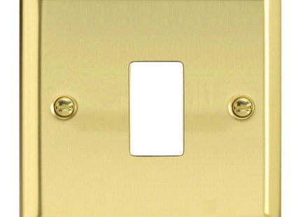 Varilight XVPGY1 Victorian Polished Brass 1-Gang PowerGrid Plate (Single Plate)