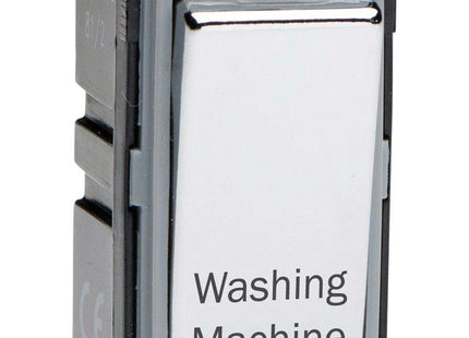 Varilight Engraved 20A 1-Way Double Pole Switch 'Washing Machine' PowerGrid Chrome G201DC.WM