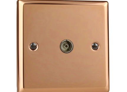 Varilight XY8.CU Coaxial TV Aerial Socket 1-Gang Polished Copper