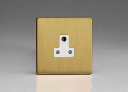 Varilight 1-Gang 5A Round Pin Plug Socket Brushed Brass XDBRP5AWS