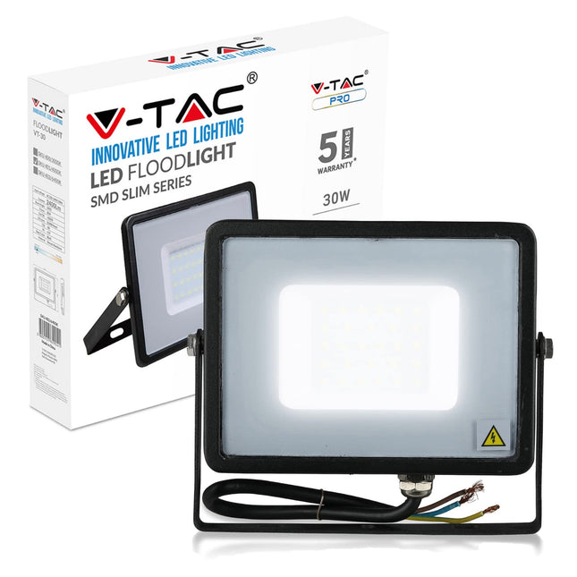 V-TAC LED Floodlight Outdoor 30W Flood Lights Outdoor | 2400 Lumens LED Work Light | Waterproof IP65 | Day White 4000K LED Flood Lights Outdoor for Garden Patio Driveway and more