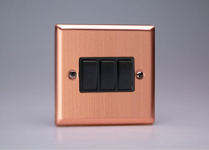 Varilight 3-Gang 10A 1- Or 2-Way Rocker Switch