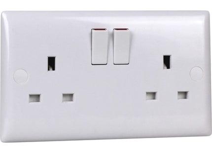 Varilight 2-Gang 13A Switched Socket (Single Pole)