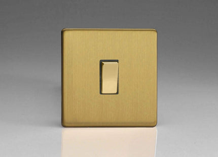 Varilight 1-Gang 20A Double Pole Rocker Light Switch Brushed Brass XDB20DS