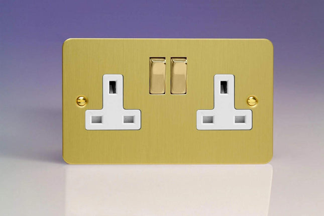 Varilight 2-Gang 13A Double Pole Switched Socket with Metal Rockers