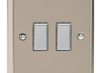 Varilight 2-Gang Tactile Touch Control Dimming Light Switch Slave for use with Eclique2 Master on 2-Way Circuits Satin Chrome JNES002