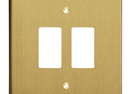 Varilight 2-Gang Grid Plate (Single Plate) Brushed Brass XDBPG2-P