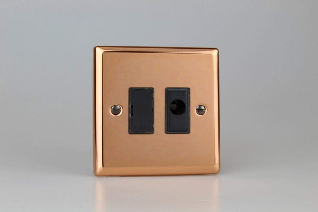 Varilight Polished Copper 13A Unswitched Fused Spur + Flex Outlet XY6UFOB.CU