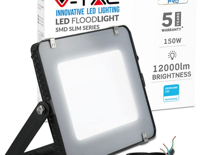 V-TAC LED Floodlight Outdoor 150W Flood Lights Outdoor | 12000 Lumens LED Work Light | Waterproof IP65 | Warm White 3000K LED Flood Lights Outdoor for Garden Patio Driveway and more,VT-150-B