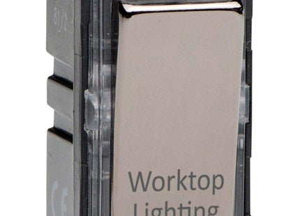 Varilight Iridium Black Powergrid Engraved 20 Amp 1-Way Double Pole Switch 'Worktop Lighting'