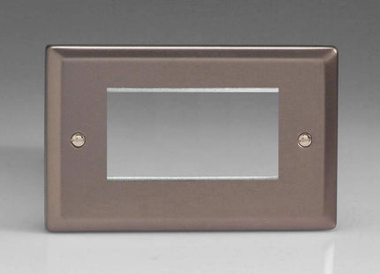 Varilight Data Grid Face Plate For 3 or 4 Data Module Width Pewter Finish XRG4