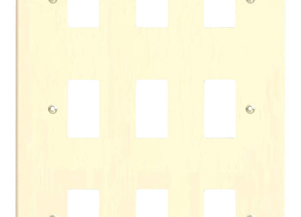 Varilight XDWPG9 PowerGrid White Chocolate 9-Gang Grid Plate (Triple Twin Plate)