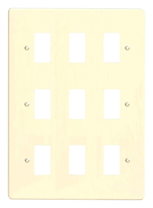 Varilight XDWPG9 PowerGrid White Chocolate 9-Gang Grid Plate (Triple Twin Plate)