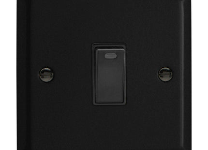 Varilight XY20NB.MB Urban Matt Black 1-Gang 20A Double Pole Switch + Neon Indicator