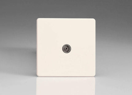 Varilight Primed Ready to Paint Flat Plate Screwless 1-Gang TV Socket, Co-Axial