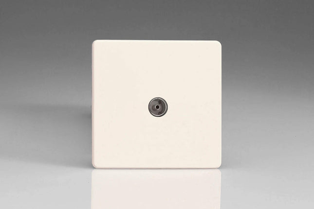 Varilight Primed Ready to Paint Flat Plate Screwless 1-Gang TV Socket, Co-Axial