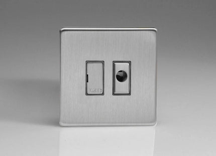 Varilight 13A Unswitched Fused Spur + Flex Outlet with Metal Inserts Brushed Steel XDS6UFODS