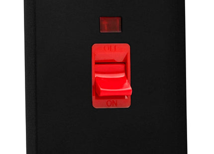 Varilight XY45N.MB Urban Matt Black 45A DP Cooker Switch Vertical Twin Plate + Neon