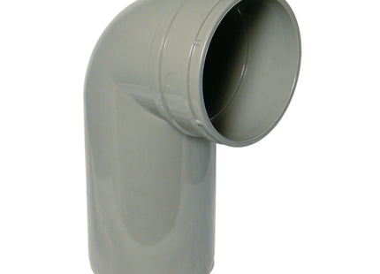 FloPlast Solvent Weld Soil 90 Degree Spigot Bend Grey Single Socket SS168GR