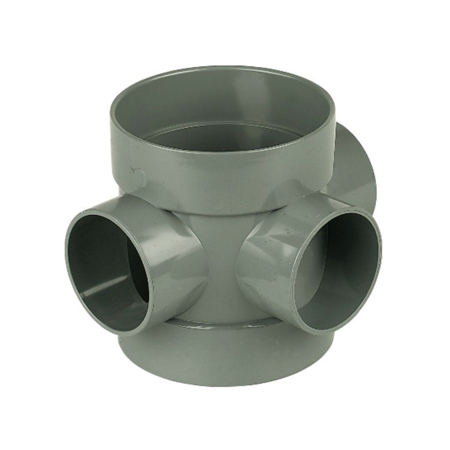 FloPlast Solvent Weld Soil Short Boss Pipe Grey SS583