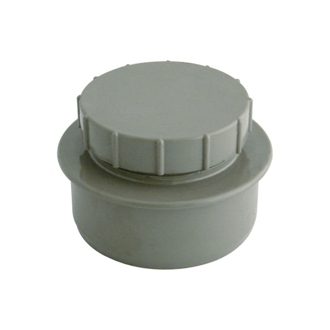 FloPlast Solvent Weld Soil Screw Access Cap Grey SS292