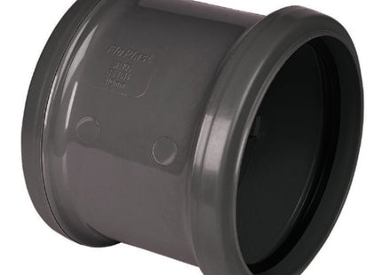 Floplast 110mm Soil Double Socket Anthracite - 278712 - Reliable Soil Pipe Connection