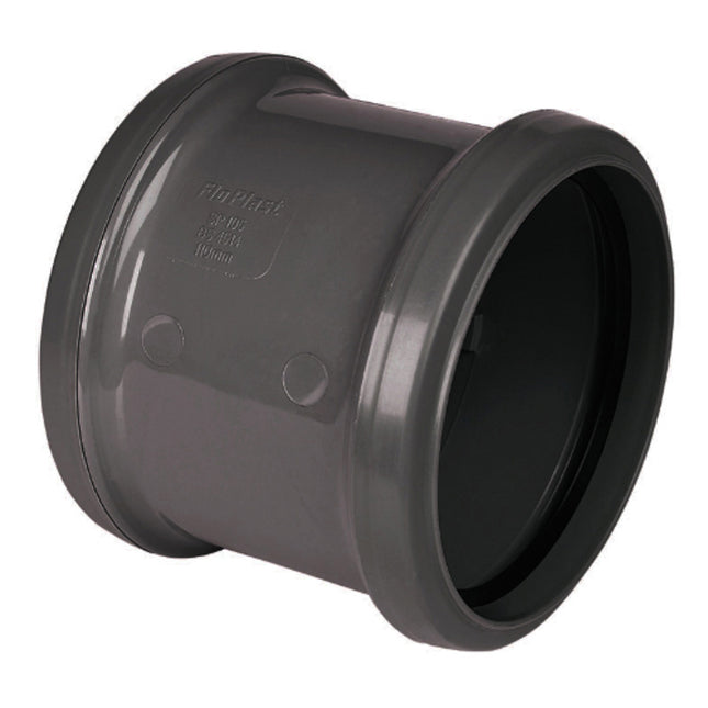 Floplast 110mm Soil Double Socket Anthracite - 278712 - Reliable Soil Pipe Connection