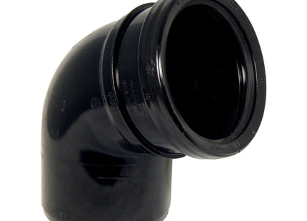 FloPlast 110mm Soil 112.5' Socket/Spigot Bend Black