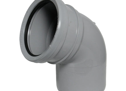 FloPlast 110mm Soil 112.5' Socket/Spigot Bend Grey