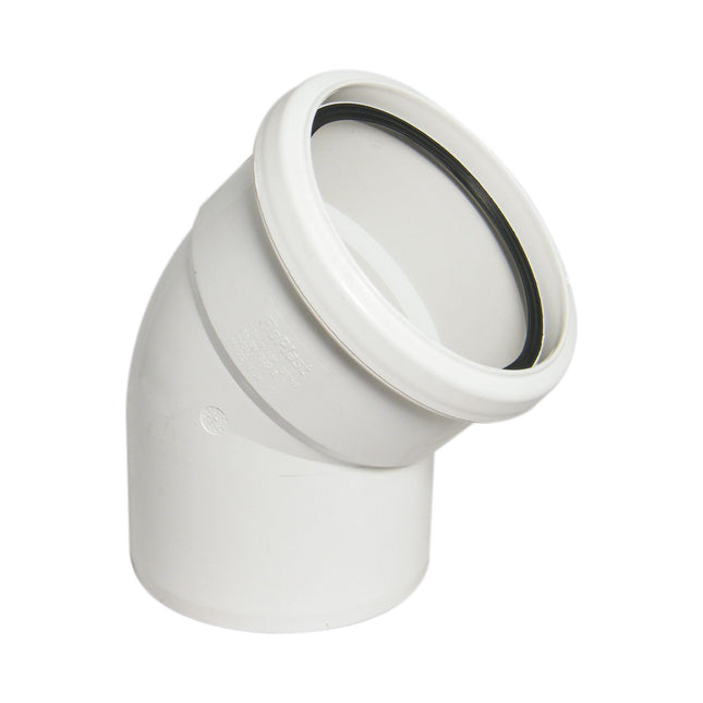 FloPlast 110mm Soil 135' Socket/Spigot Bend White