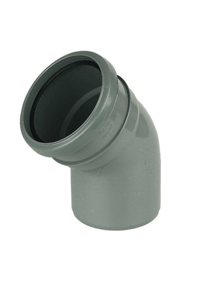 FloPlast 110mm Soil 135' Socket/Spigot Bend Grey