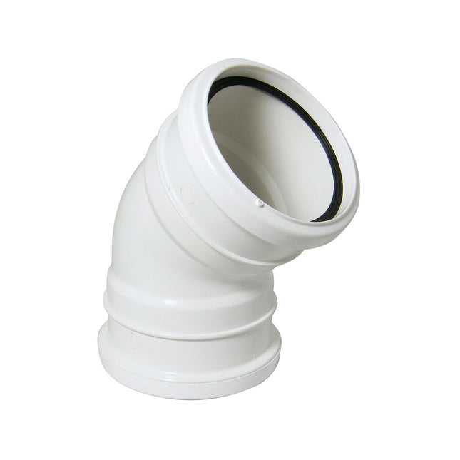 FloPlast 110mm Soil 135' Double Socket Bend White - SP563