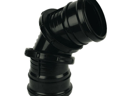 FloPlast 110mm Soil Adjustable Double Socket Bend Black