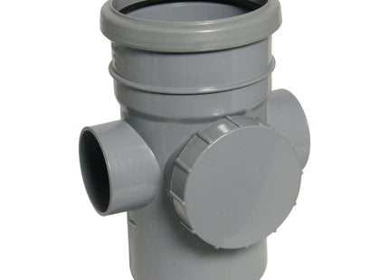 FloPlast 110mm Soil Access Socket/Spigot Grey