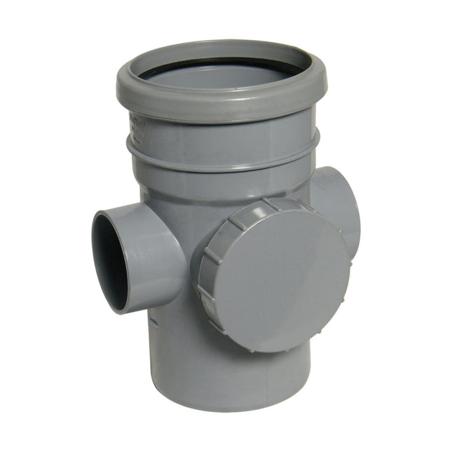 FloPlast 110mm Soil Access Socket/Spigot Grey