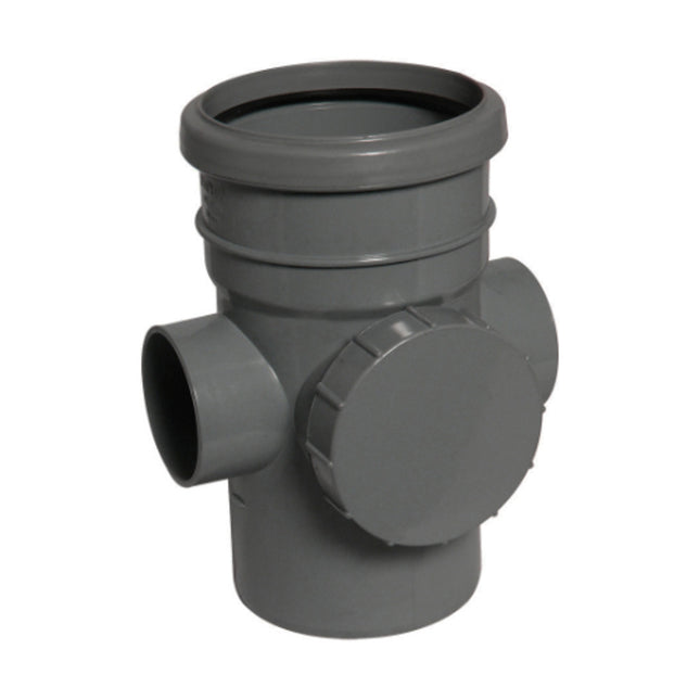 Floplast F-P 110mm Soil Access Skt/Spigot Anthracite - 278736 - For Efficient Drainage