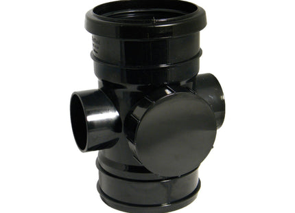 FloPlast 110mm Soil Access Socket/Solvent Weld Black