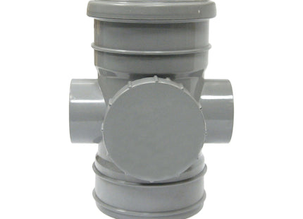 FloPlast 110mm Soil Access Socket/Solvent Weld Grey